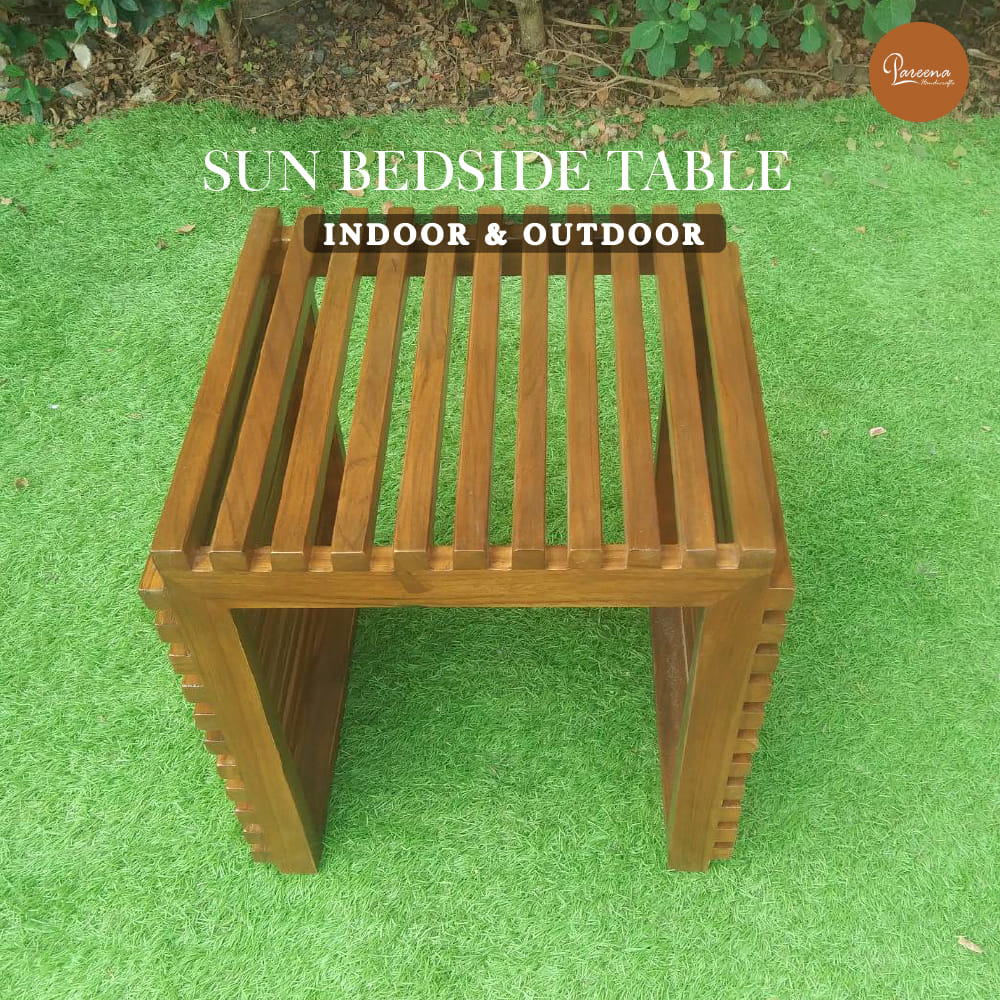 โต๊ะข้างไม้สัก PAREENA DECOR รุ่น BST-002, ขนาด 44X44X45 ซม.สีไม้ธรรมชาติ_1